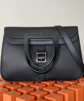 에르메스 투톤 할잔백31 블랙 은장 버클